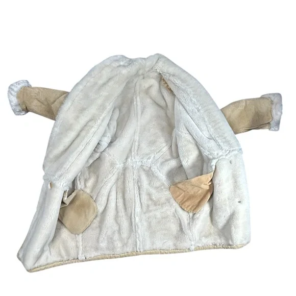 Vintage Leather Penny Lane Style Coat M Faux Fur Boho Daisy Jones Statement - Picture 6 of 16